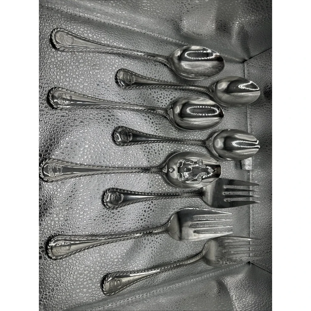 Wallace‎ Silverplate Serving Utensils Lot Of 8 Wheat Basket EP Bronze Vintage